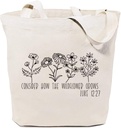 Consider How the Wildflowers Grow Canvas Tote Bag for Women Bible Verse Reusable Grocery Shopping Bag Christian Gift