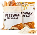 OHIYO Beeswax Bread Bags for Homemade, Reusable Natural Beeswax Sourdough Bread Bags Freshness Keeper for Homemade, Bakery Essentials (2 Pack)