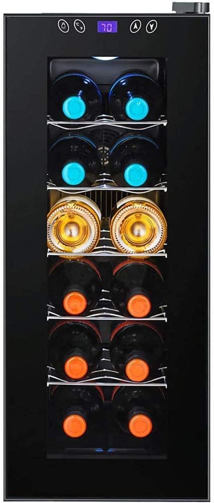 Wine Cooler Refrigerator Thermoelectric Freestanding Wine Cellar Countertop Mini Wine Fridge Constant Temperature & Humidity 16 Bottles-12 Bottles