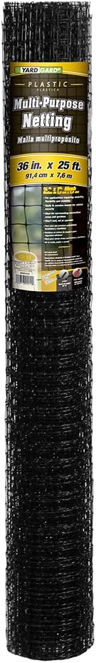 YARDGARD 889522A 3/4" by 1" Mesh, 3 Foot by 25 Foot Black Plastic Multi-Purpose Netting Fence