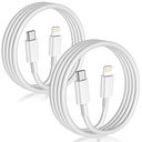 USB C to Lightning Cable [Apple MFi Certified] 2Pack 6FT iPhone Fast Charger Cable Power Delivery Type C Charging Cord Compatible with iPhone 14 13 12 11 Pro Max X XS XR 8 7 6s Plus SE，White