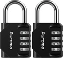 Puroma 2 Pack Combination Lock for Locker 4 Digit Outdoor Waterproof Padlock for School, Gym, Sports, Fence, Toolbox, Gate, Case, Outdoor, Hasp Storage (Black)