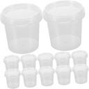 PRETYZOOM Plastic Canisters Bucket Plastic Storage Buckets Milk Tea Ice Jelly Packaging 20pcs Easy Visibility