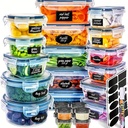 48-Piece Meal Prep Containers Set With Airtight Lids,BPA Free Food Storage Containers For Leftovers Leakproof Stackable Freezer/Microwave/Dishwasher Safe (24, Rectangular+Roud)