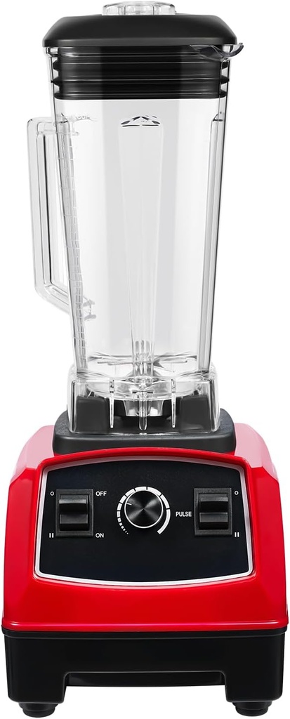 2200W Professional Blender 68OZ Commercial Countertop Smoothie Blender for Kitchen with Max 26000rpm Adjustable Speed Mixer Juicer Ice Crusher (Red)