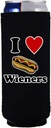 I Love Wieners Slim Can Coolie (Black, 1)