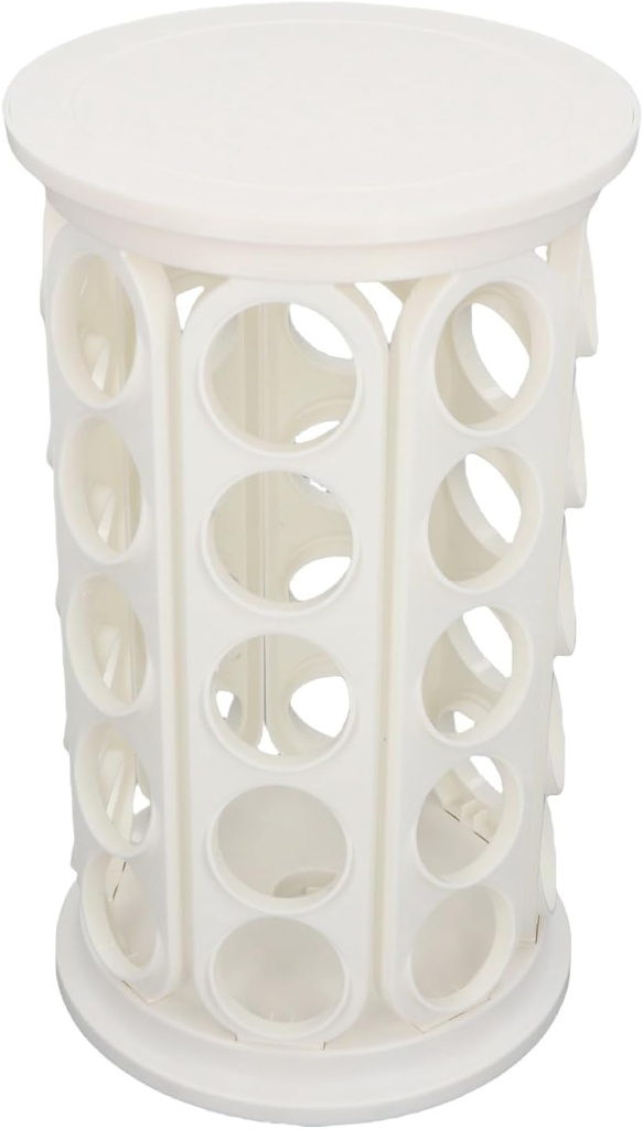 360 Degree Rotating Coffee Pod Holder Stand Hold 40 Pods Coffee Pod Stands Rotating Coffee Pod Rack Large Capacity Coffee Capsule Storage Rack for Kitchen Countertop (White)