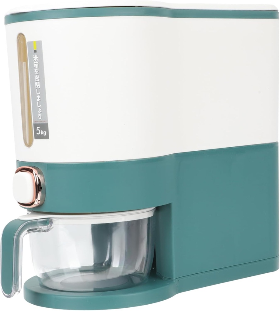 PRETYZOOM Airtight Rice Storage Container Measuring Cup Large Sealed Cereal Dispenser for Home Use Kitchen Storage and Grain Organization