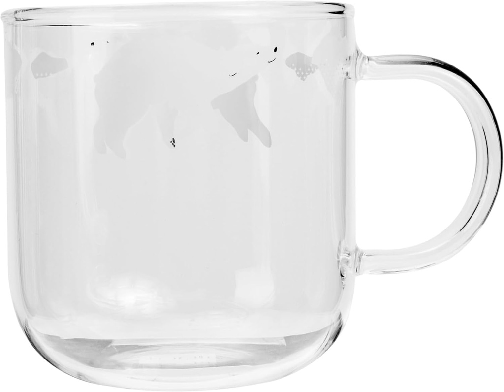 High Borosilicate Glass Polar Bear Water Cup Bear Mug Lid for Tea Hot Beverage