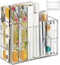 Kitchen Wrap Organizer Rack Wall Mount, Cabinet Door Organizer Storage, Wall Rack Basket Sturdy Steel Wire, Tall Inside Cabinet Holder for Aluminum Foil Plastic Wrap Wax Paper, Easy to Install