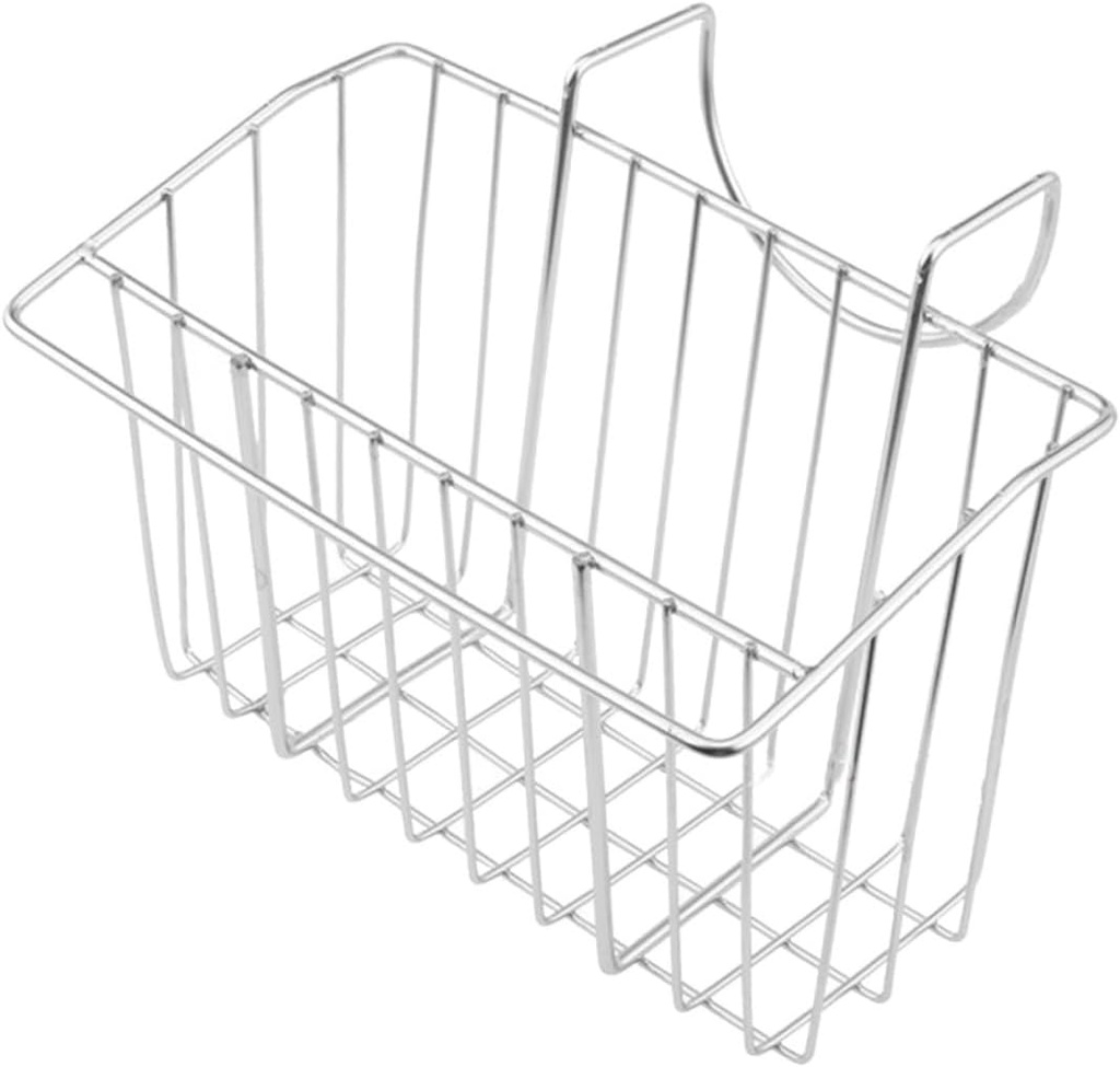 PRETYZOOM 1pc Stainless Steel Sink Hanging Basket Organizer Kitchen Storage Rack with Drainage Design Space-Saving Hanging Basket for Sponges Brushes and Towels Easy to Install and Clean