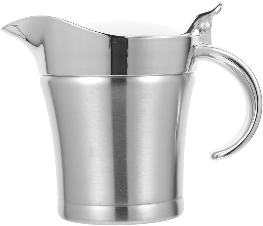 Cabilock Stainless Steel Sauce Pot Salad Sauce Pourer for Restaurant Condiment Dispenser