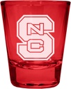 R and R Imports NC State Wolfpack Engraved Full Color 2 oz Shot Glass Red Officially Licensed Collegiate Product 2-Pack
