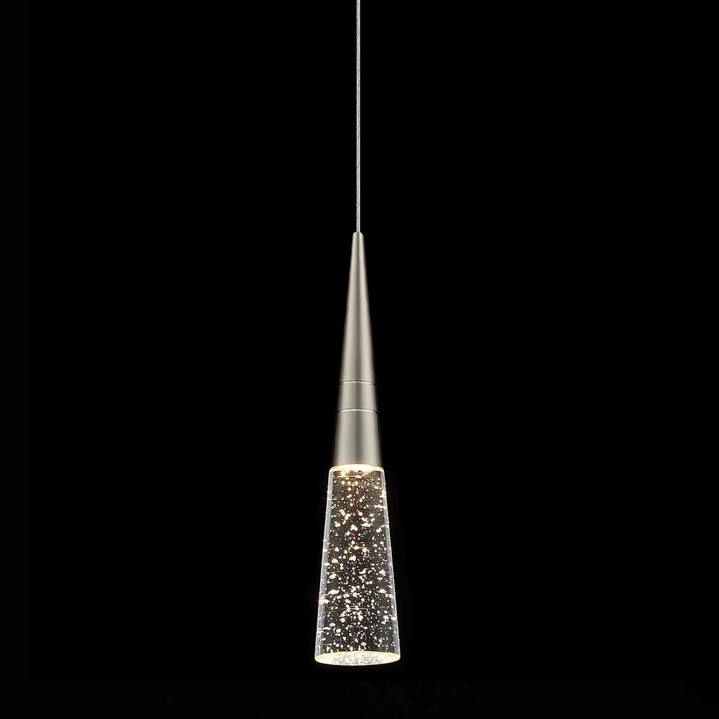 JoollySun Modern Crystal Pendant Light: Brushed Nickel Mini Hanging Light for Kitchen Island Bathroom