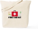 CafePress First Aid Kit Tote Bag Reusable Natural Beige Canvas Shopping Bag