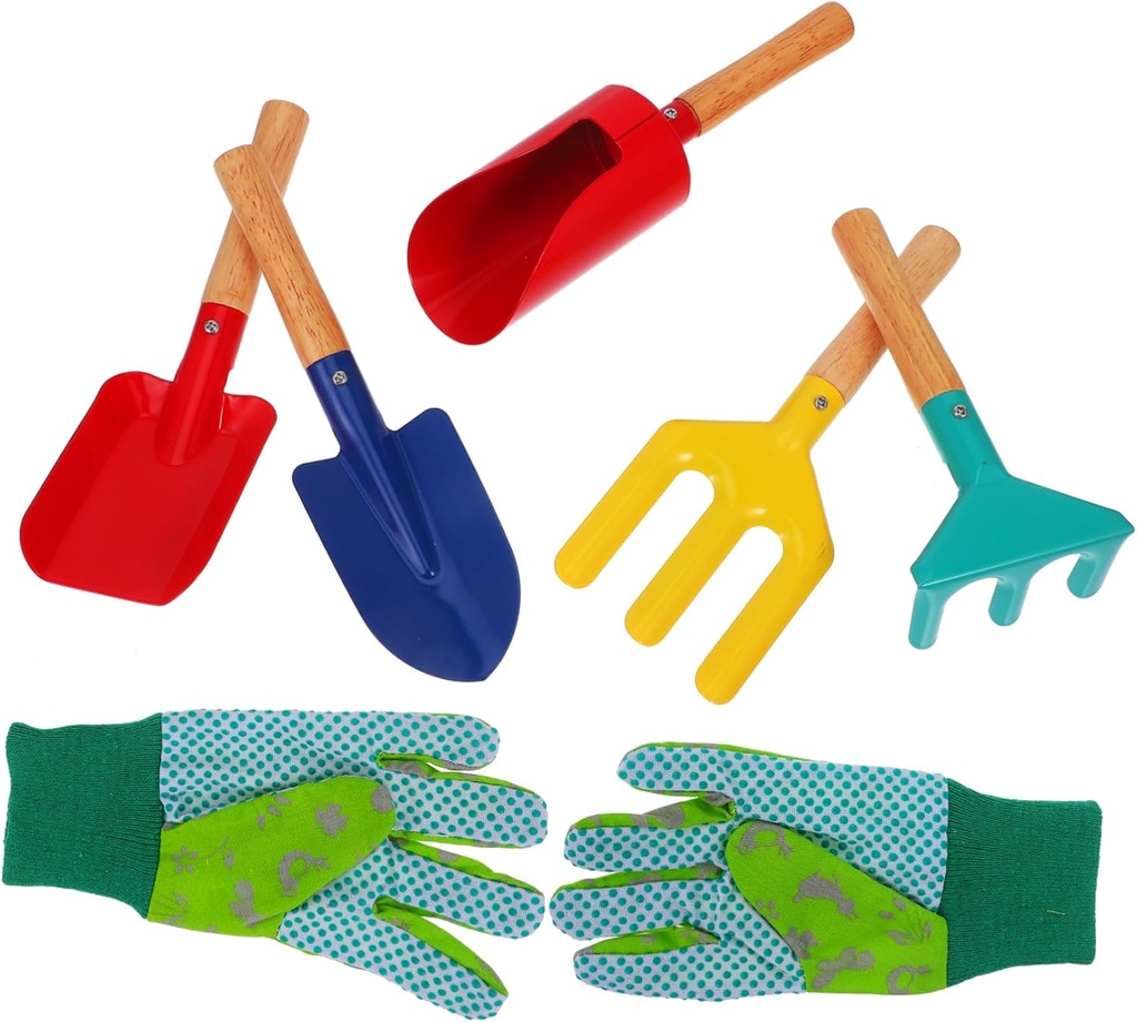 Milisten Garden Tool Set Metal Shovel Rake Trowel Small Hand Shovel for Gardening Planting Transplanting Weeding