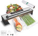 80Kpa Powerful Food Vacuum Sealer, Automatic 8-in-1 with Dry & Moist Modes, Leak-Proof Seal Technology, Includes Bags & Cutter - Silver