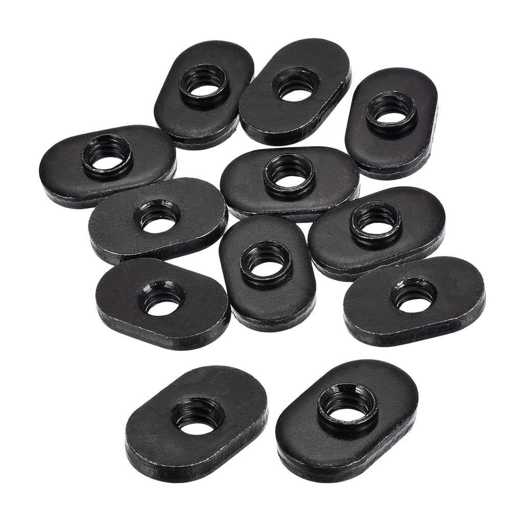 uxcell Centered Hole Sliding T-Nuts, 10Pcs 1/4"-20 Carbon Steel Zinc-Plating Nuts for T Track Extrusions