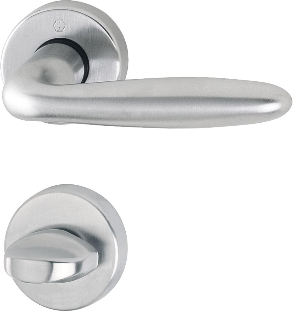 HOPPE Verona 2856312 Handle Set with Rosettes Toilet Chrome-Plated Brass Matt