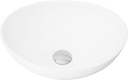 Stylish Oval Vessel Sink 15 3/4 x 13 3/8 Inch Porcelain Over The Counter Bathroom Sink Enamel Glaze Finish Smooth and Stain Resistant Non Porous Surface, P-221