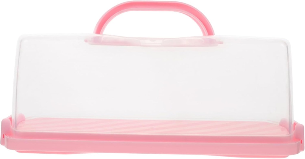Portable Cake Carrier Box with Handle Transparent Rectangular Dessert Storage Container for Pumpkin and Small Cakes for Parties and Baking
