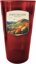 R and R Imports State College Pennsylvania Autumn Mountains Design Souvenir Plastic 16 oz pint Red 4-Pack