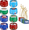 Cabilock Christmas Cookie Tins Christmas Tin Cans Candy Tins Candle Containers with Lids for Party Favors, Candy,Spices, Tea, DIY Candles, Dry Storage