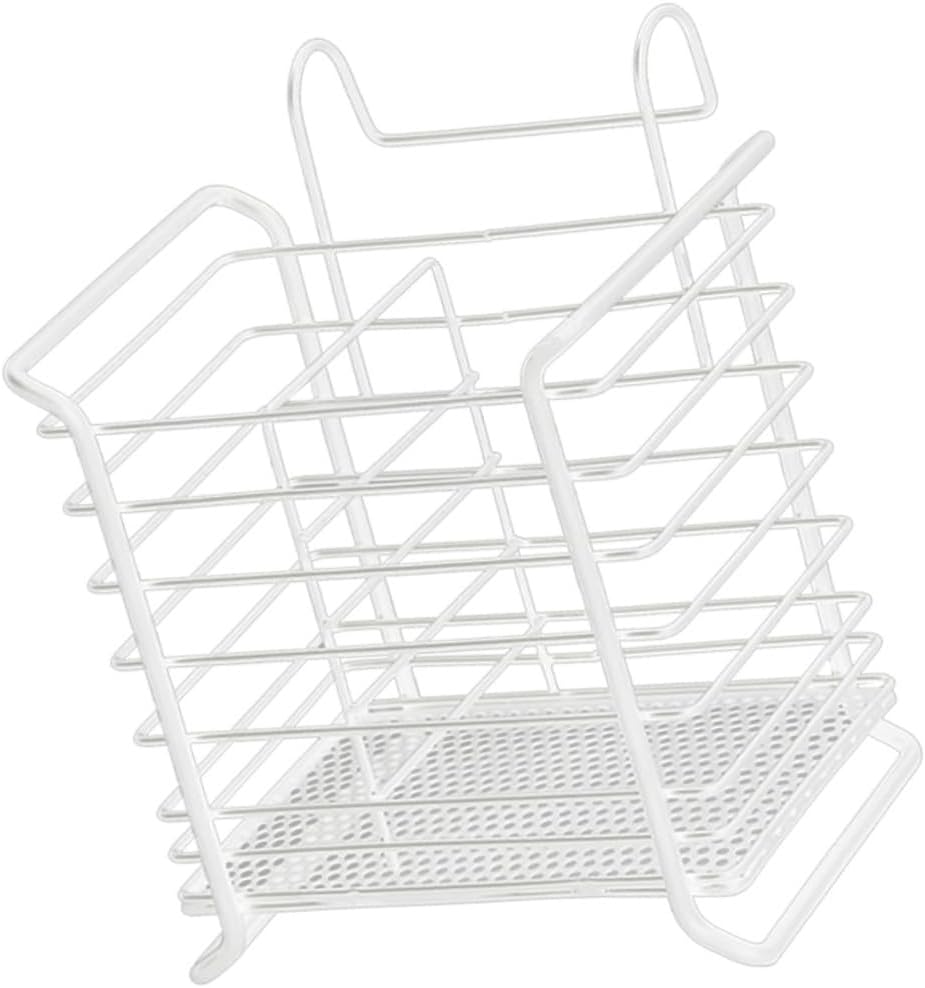 Zerodeko Iron Chopsticks Holder White Hanging Cutlery Draining Basket Utensil Drying Rack for Efficient Kitchen Organization Space-saving Design Ventilation for Faster Drying