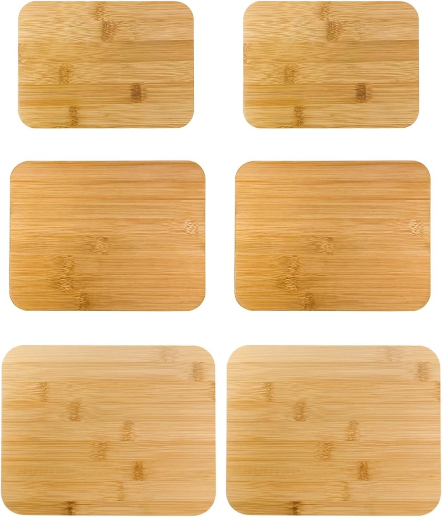 6 Pack Replacement Lid for Pyrex, Rectangle Wooden Storage Cover Lids Replacement for Pyrex (2) 7212-PC 11-Cup, (2) 7211-PC 6-Cup, and (2) 7210-PC 3-Cup（ Container Not Included）