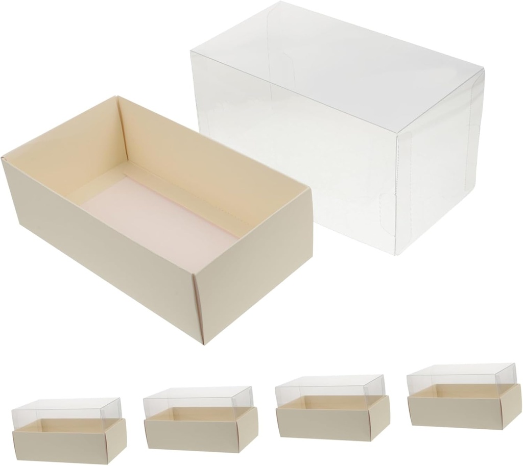 5pcs Cake Carrier Lids Packaging Boxes for Storage Macaroon Holders Bread Boxes Sandwich Packing Muffin Containers