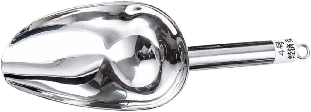 Ergonomic Ice Cube Scoop Stainless Steel Tool for Kitchen Bar Freezer Refrigerator