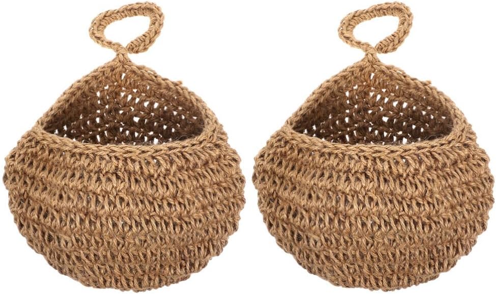 2pcs Woven Hanging Fruit Basket for Kitchen Decorative Wall Storage Hammock and Practical Design for Vegetables and Fruits Bohemian Style Home Decor