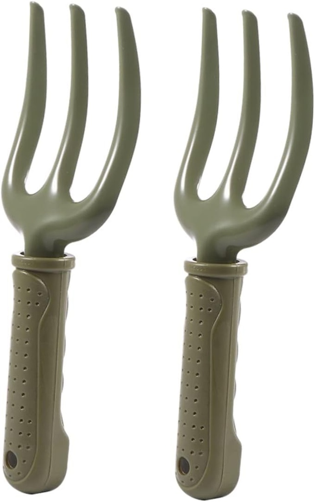 Mipcase 2PCS Metal Gardening Fork Set Three-Tooth Weeding Forks for Flower and Vegetable Planting Sturdy Hand Tools for Soil Loosening and Garden Use