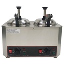 110V Nacho Sauce Cheese Warmer with Dispenser Pump, Ketchup Condiment Stainless Steel Pump Dispenser 4L/4.2QT Hot Fudge Heater for Sauce Chocolate Caramel