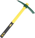18 Inches Steel Forged Pickaxe, Sturdy Durable Mattock Hoe, Weeding Pick Axe with Lightweight Plastic Coated Fiberglass Handle Suitable for Digging, Weeding, Gardening, Camping