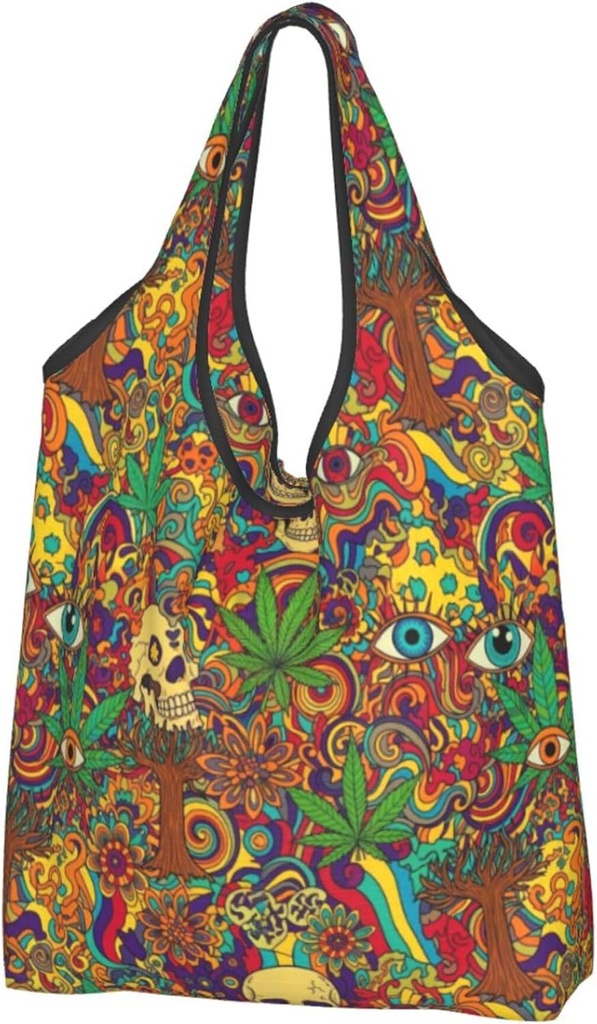 Kitchen Reusable Grocery Bags, Tote Bulk with Small Storage Pouch, Large Foldable Shopping Bag for Outdoor