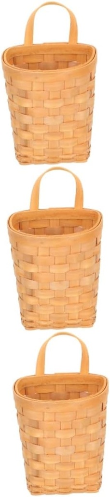 3pcs Wall Hanging Woven Basket for Home Storage Multi-functional Flower and Kitchen Organizer Decorative Hanging Basket for Fruits Vegetables and Utensils Honey
