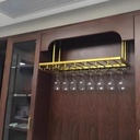 Ceiling Holder Hanging Goblet Rack, Upside Down Goblet Organizer Shelf, Creative Metal Wine Glass Shelves for Kitchen, Pantry, Cellar, Bar (Gold)(80x35cm(32x14inch))