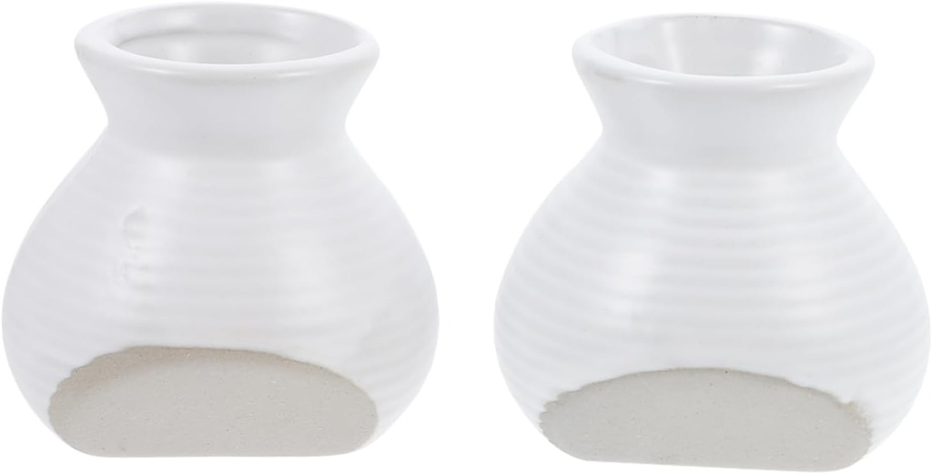 FAVOMOTO 2pcs Practical Dry Ice Ceramic Cups with Toothpick Holder for Sushi Plate Decorations Premium Ceramic Pot Upright Placement for Hotels Restaurants Japanese Food Shops and Home Use