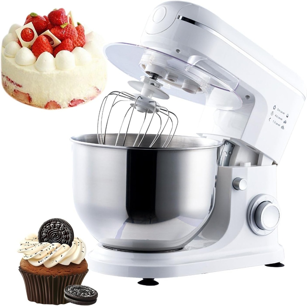Stand Mixer, Portable Food Mixer Dough Blender, 6 L Electric Cake Cream Mixer with Egg Whisk,Dough Hook,Flat Beater, for Home/Commercial Use