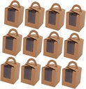 Ciieeo 24pcs Cupcake Boxes with Inserts and Window Handheld Cake Packaging Boxes for Muffins and Desserts Sturdy Cardboard for Weddings and Parties Easy Assembly Total