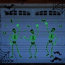 Halloween Skeleton Garage Door Magnets Glow in The Dark Skull Magnetic Sticker Decor Halloween Garage Door Decorations Magnets Black Spooky Decoration