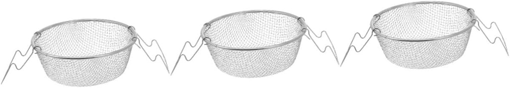 Alipis 3pcs Stainless Steel Frying Basket Fryer Strainer for French Fries Chicken Wings and Snacks Essential Kitchen Supply for Home and Restaurant Use