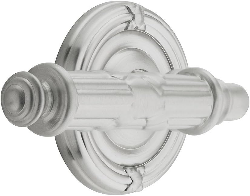 Emtek Ribbon and Reed Door Set with Matching Lever Handles Left Hand Passage in Satin Nickel