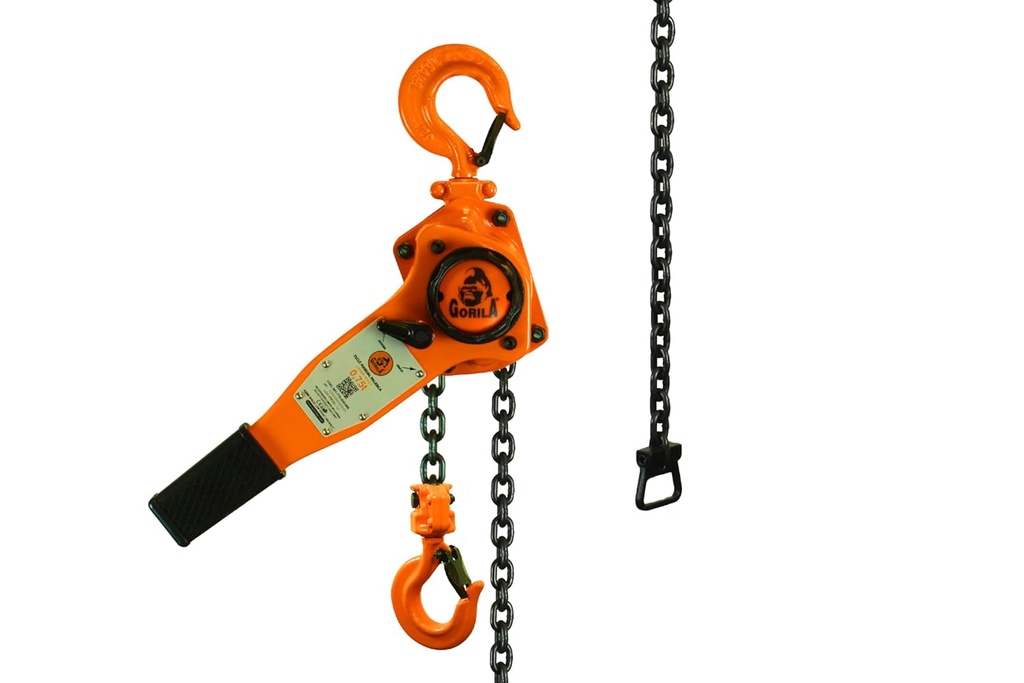 GORILA Manual Lever Hoist 360° | Manual Ratchet Chain Puller Hoist, Capacity 1650LBS 5FT (3/4 Ton 1.5 Meters) | Safety Factor 4:1