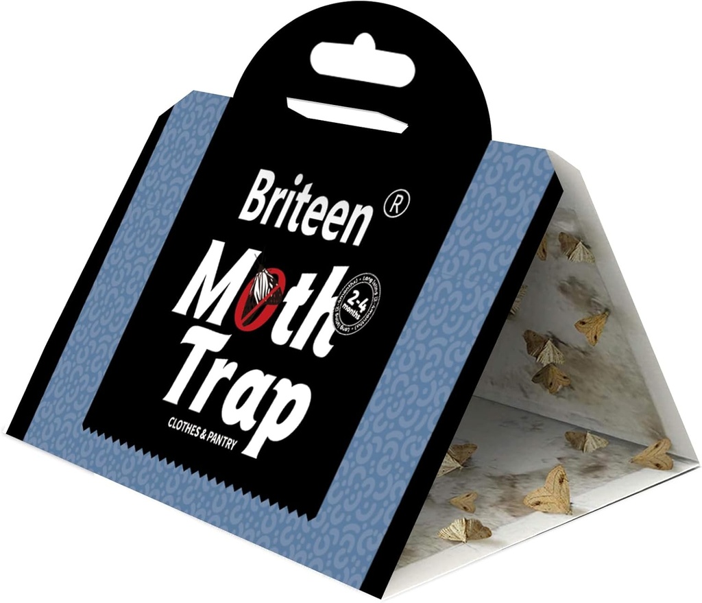 10 Pack Pantry Moth Traps Safe and Effective for Food and Clothing- Glue Traps with Pheromones for Wool Closet Carpet Food and Cupboard