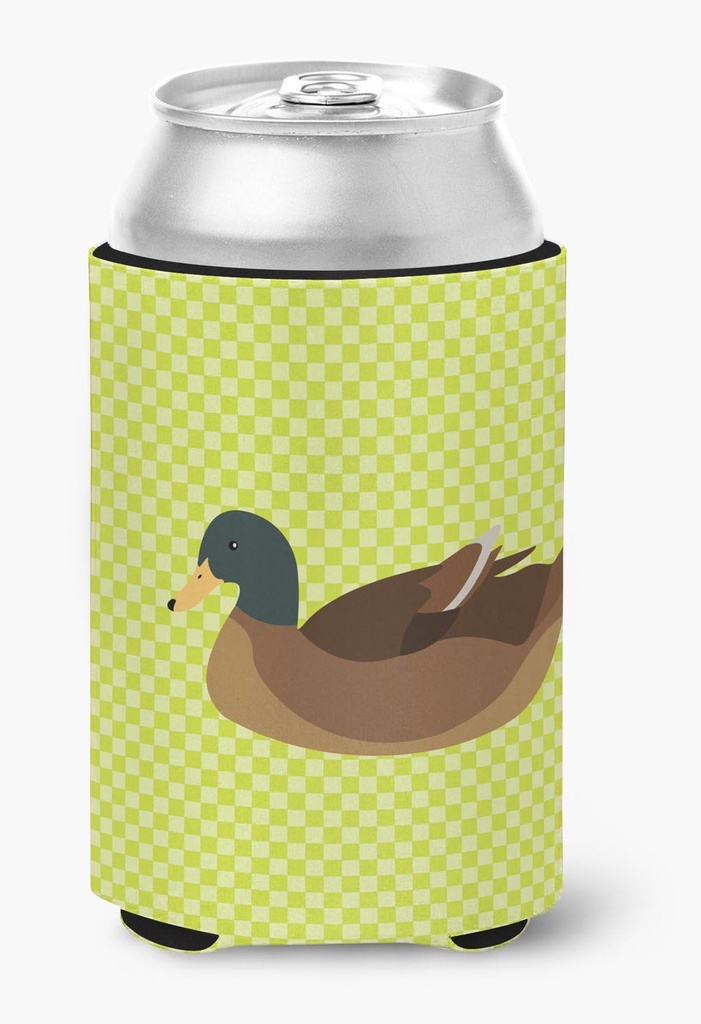Caroline's Treasures BB7692CC Khaki Campbell Duck Green Can or Bottle Hugger Cooler Washable Drink Sleeve Collapsible Beverage Insulated Holder, Can Hugger, Multicolor