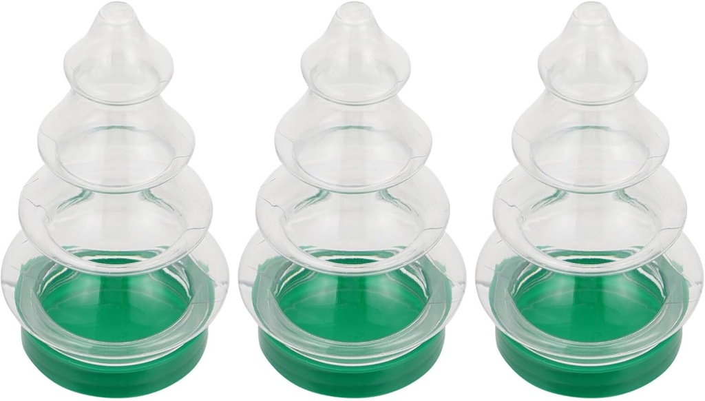 Luxshiny 3pcs Plastic Christmas Tree Candy Jar with Lid Clear Xmas Cookie Box Biscuits Sweets Storage Bottles for Holiday Party Favor