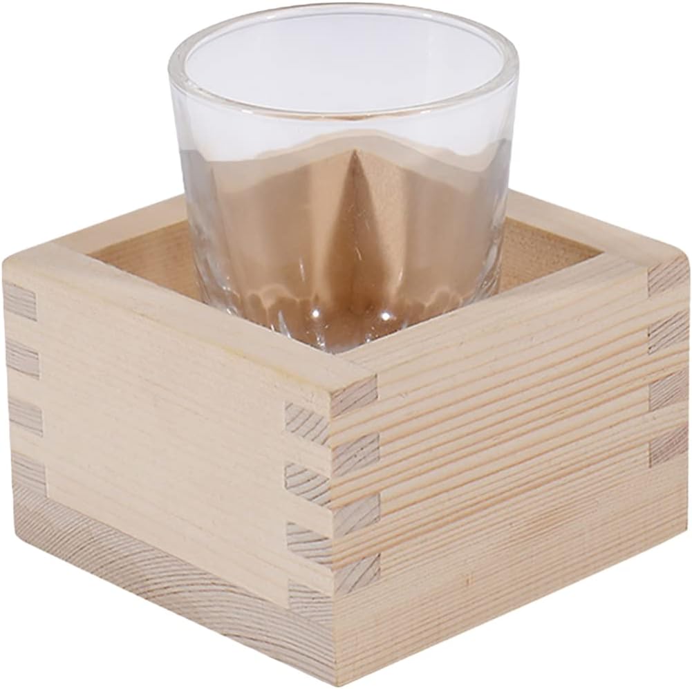 Hemoton 1set Japanese Sake Cup Wooden Box Traditional Sake Mugs for Beverages for Entertaining and Gifting Elegant Design for Tea