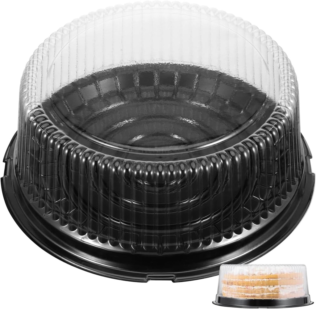 10pcs Clear Plastic Cake Containers with Lids Transparent Packaging Box for Cheesecake Cupcakes Desserts Bakeries 9.63 x 3.54Inch